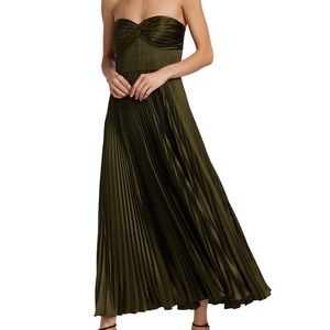 Amur Pleated Strapless Belle Dress
